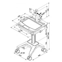 HC-301 Hospital monitor cart