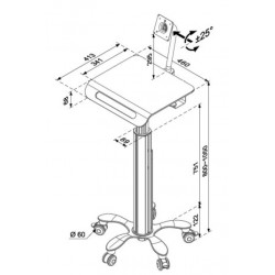 HC-351 Hospital monitor cart
