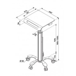 HC-350 Hospital monitor cart