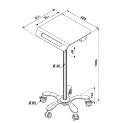 HC-500 Hospital monitor cart