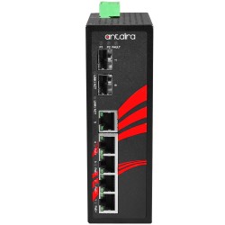 7 ports industriel PoE+ unmanaged switch med 4 x RJ45 + 3 x SFp porte