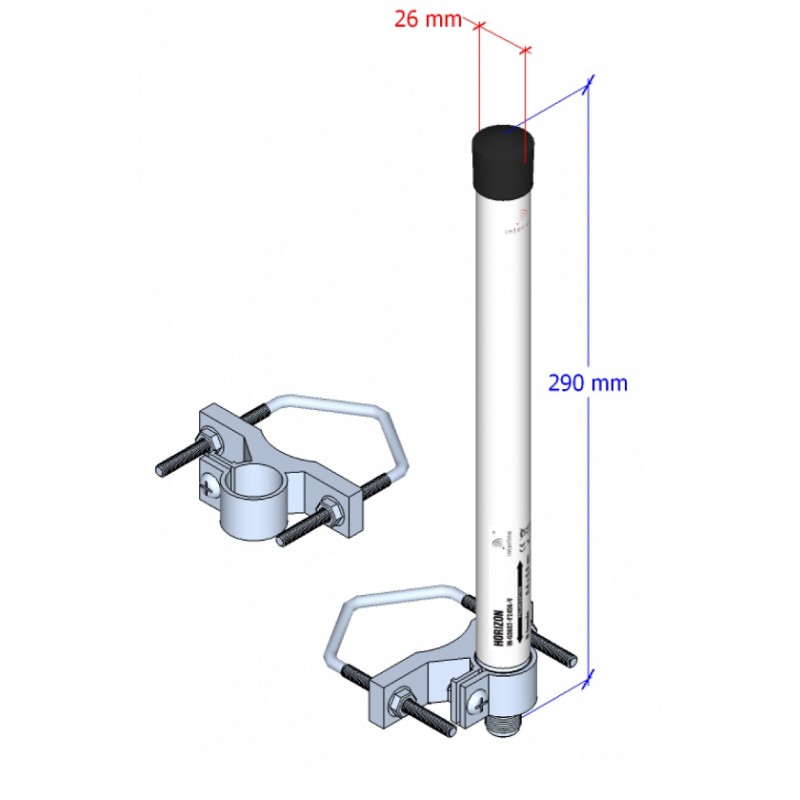 Trådløs Dual Band Wifi rundstråle-antenne 2.4GHz, 5GHz, 6 dBi, H 360°, V 30°