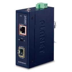 Mediekonverter 100/1000Mbit fiber SFP til RJ45 10/100/1000Mbit. PoE+ ud