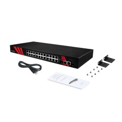26-port industrial gigabit unmanaged switch. 1U 19 "rackmount
