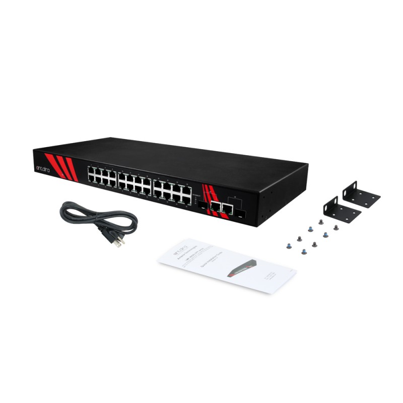 26-port industrial gigabit unmanaged switch. 1U 19 "rackmount