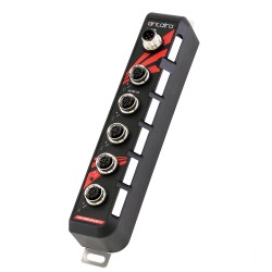5-Port Industrial IP67 Switch, M12 Connector, 12-48V DC