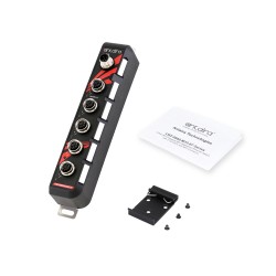 5-Port Industrial IP67 Switch, M12 Connector, 12-48V DC