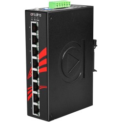 8-Ports Industriel PoE+ unmannaged switch, 12-36VDC