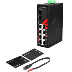 10 ports RJ45 switch with 8 ports RJ45 and 2 ports SFP