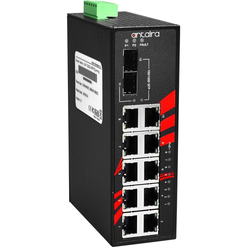 12Ports industriel PoE+ Gigabit unmanaged switch