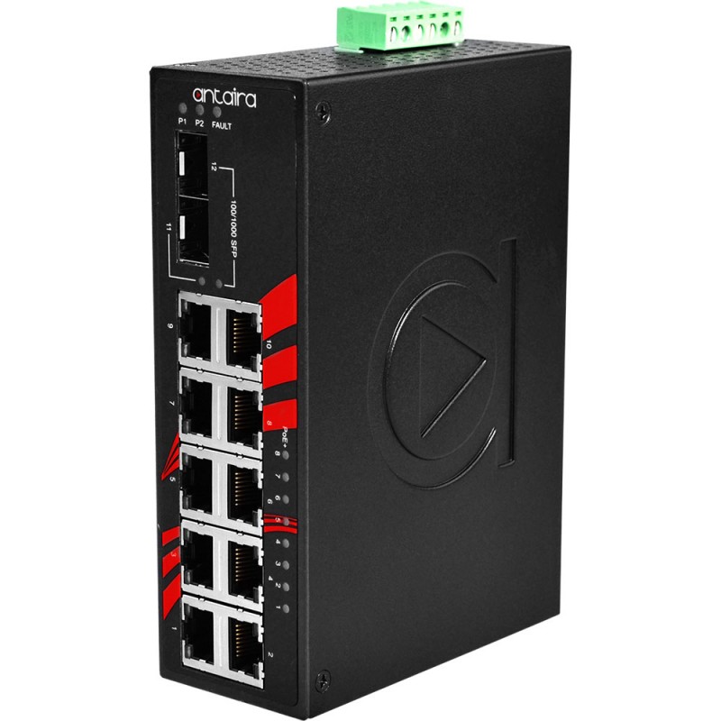 12Ports industriel PoE+ Gigabit unmanaged switch