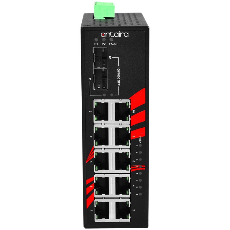 12Port Industrial PoE + Gigabit unmanaged switch