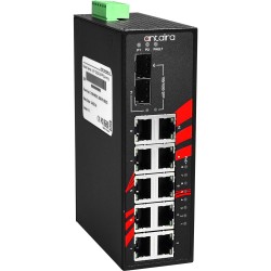 12Ports industriel PoE+ Gigabit unmanaged switch, -40° to 75°C