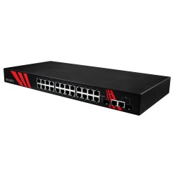 26-Port PoE+ Gigabit Unmanaged Switch: Industriel 1U 19 Rackmount
