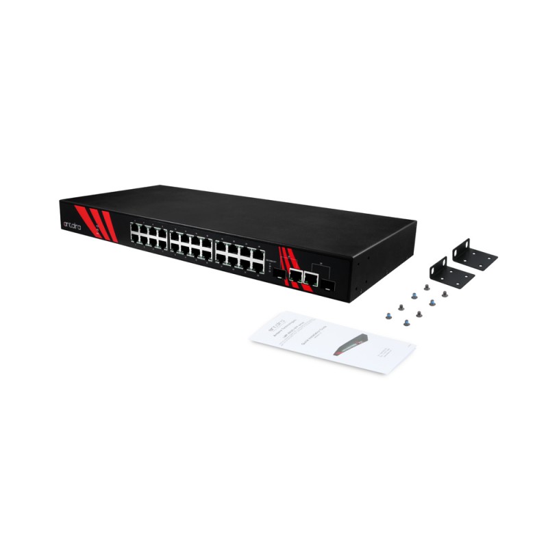 26-Port PoE+ Gigabit Unmanaged Switch: Industrial 1U 19 Rackmount