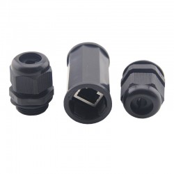 RJ45 waterproof outdoor connector for cables with molded-on connector, IP68 black