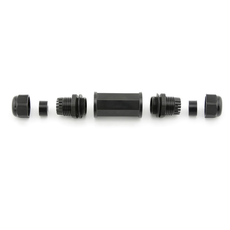 RJ45 waterproof outdoor connector for cables with molded-on connector, IP68 black