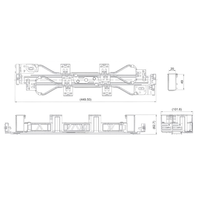 Pull-out rail for server with cable management