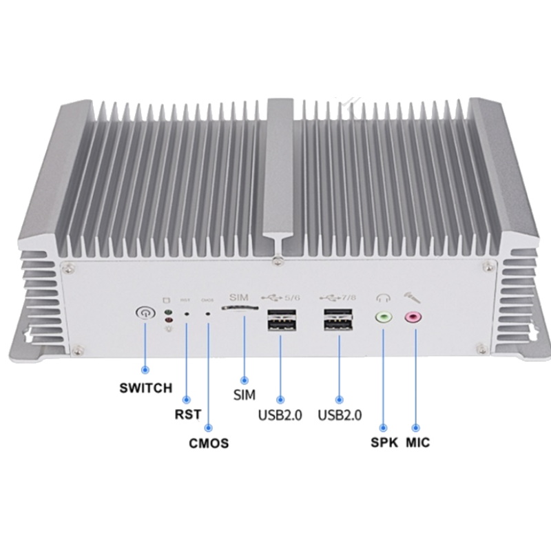 Embedded industrial PC with the RS-232/422/485 Fanless, 8 USB ports with the SIM socket for 3G and 4G