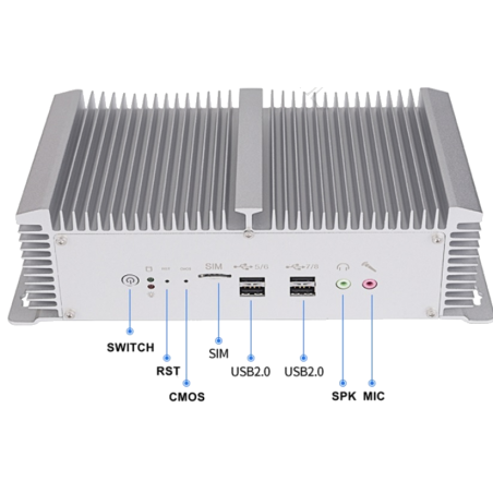 Industriel Embedded PC med RS232/422/485 Blæserløs, 8 USB porte med SIM sokkel til 3 G og 4G
