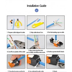 Keystone Jack RJ45 hun stik plast, genanvendelig, flere farver