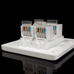 RJ45 modulstik, stik, vægmontering, væginstallation, hun stik,