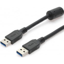 USB 3.0 cable with ferrite, A Male - A male, AWG28, black, 2.0m