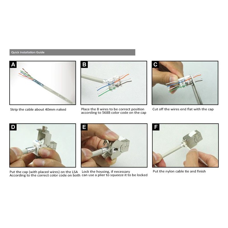 Keystone Jack RJ45 for wall mounting Unshielded Cat. 6/7 U / UTP U / STP