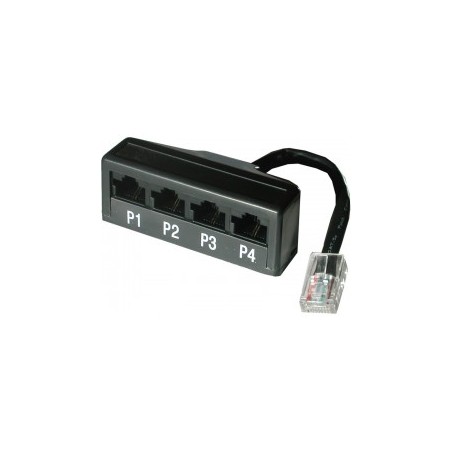 splitter til 1x RJ45 til 4x RJ11 porte (RJ45 hun-stik) - Adapter