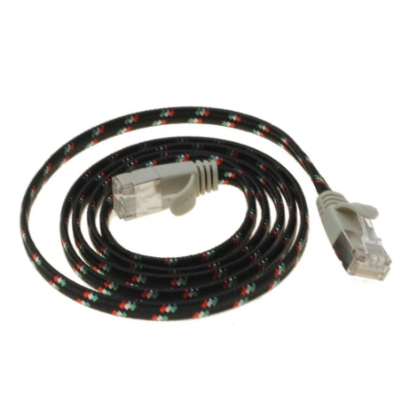 Cat. 6 Slim tough netværkskabel RJ45 UTP, flat, 0.5 meter