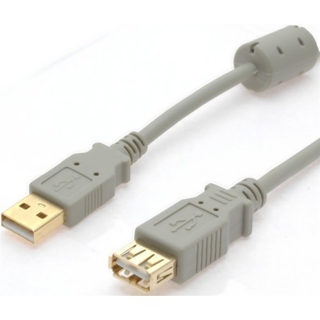 USB2 kabel, A han – A hun med ferritkerne, 2 m