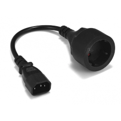 IEC 320 C14, Adapter, Schuko Female, CEE7/4, 250V PDU to IEC connector