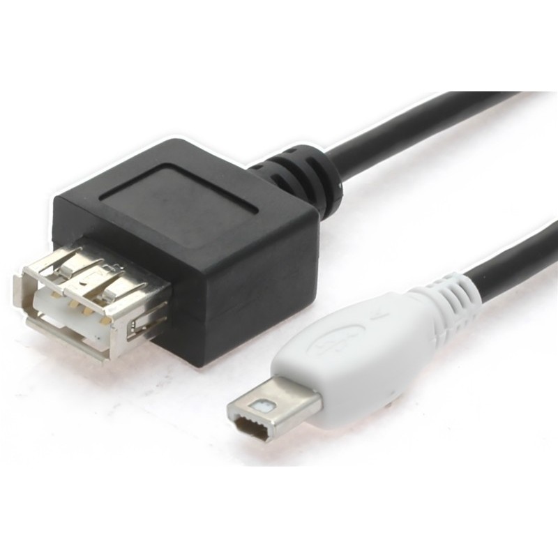 USB cable with USB A and mini USB A Male connector, black, 1.8 m