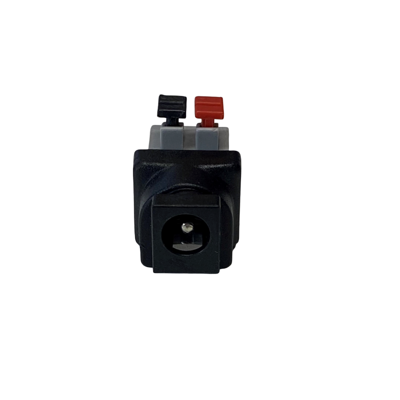 DC stik hun 5,5/2,1mm til terminal block med skub-ned klemme