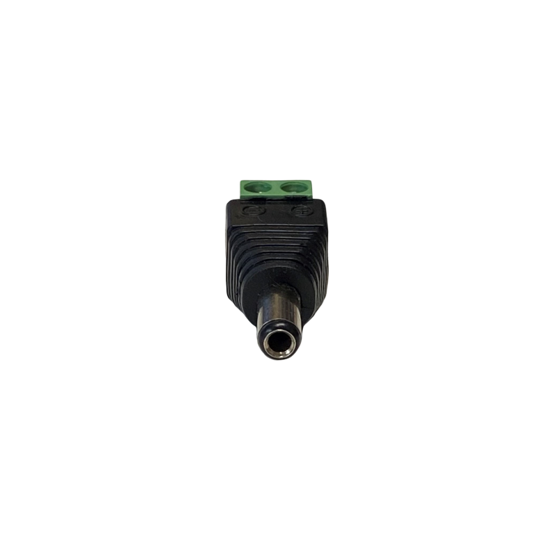 DC stik han 5,5/2,5mm til skrueterminal block