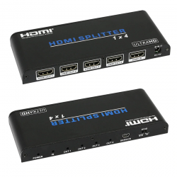 1 til 4 HDMI 4K splitter med lyd - 4 Ports 30/60Hz splitter (5VDC) - DANBIT A/S