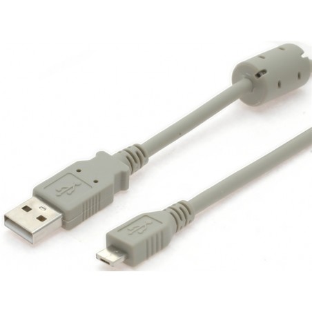 USB2 kabel, A han – USB micro A han med ferritkerne, 2 m - firkantet stik