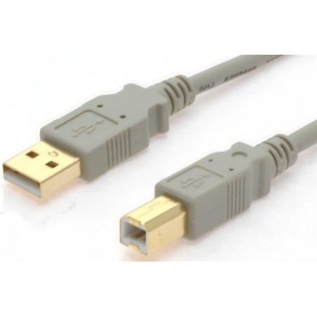 USB 2.0 kabel, A han – B han, AWG28, grå, 1,8m