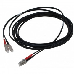 Armeret fiberkabel, Singlemode, 20m, 9/125my, Sort, LSZH, Duplex