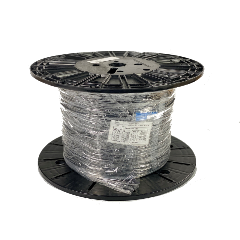 Armeret fiberkabel, Singlemode, SC-SC, 350m, 9/125my, Sort, LSZH, duplex med 2 x SC stik i hver ende