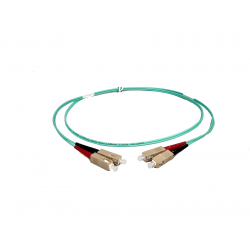 Fiberkabel, Multi mode, SC-SC, 10m, 50/125my, OM3, Aquafarve, LSZH, Duplex 2x SC stik i hver ende