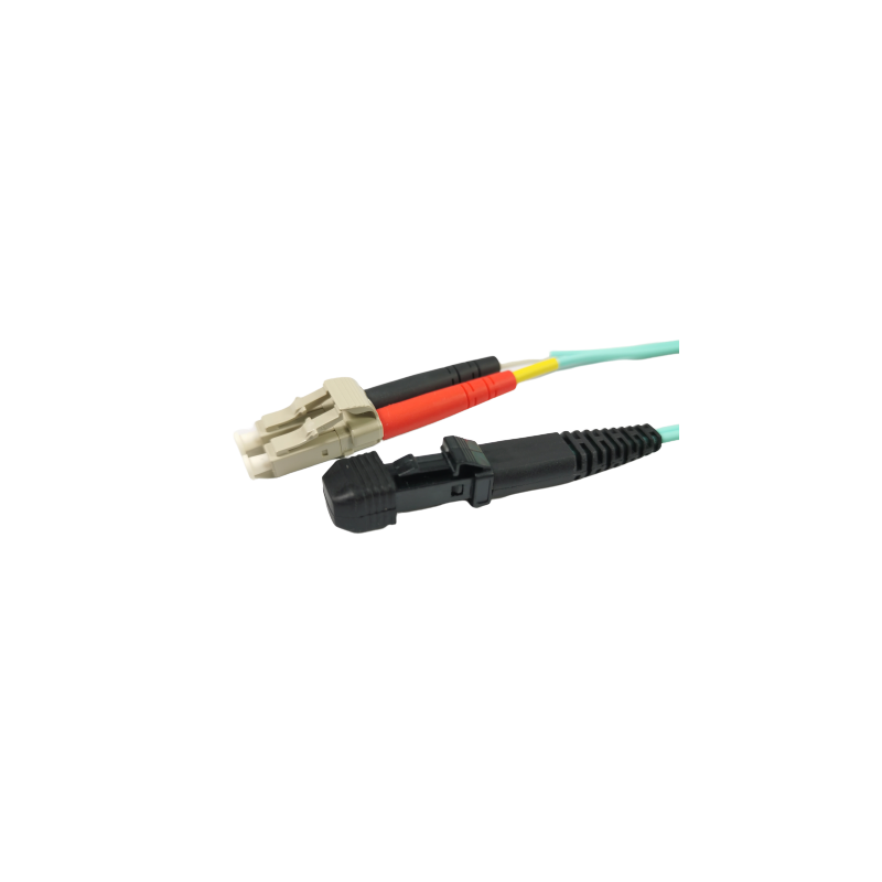 MTRJ Fiberkabel, Multi mode, MTRJ HUN - LC, 10m, 50/125my, OM3, Aqua,, LSZH, Duplex