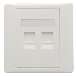 RJ45 frontpanel til vægmontering - Keystone - 2 porte - Udtag