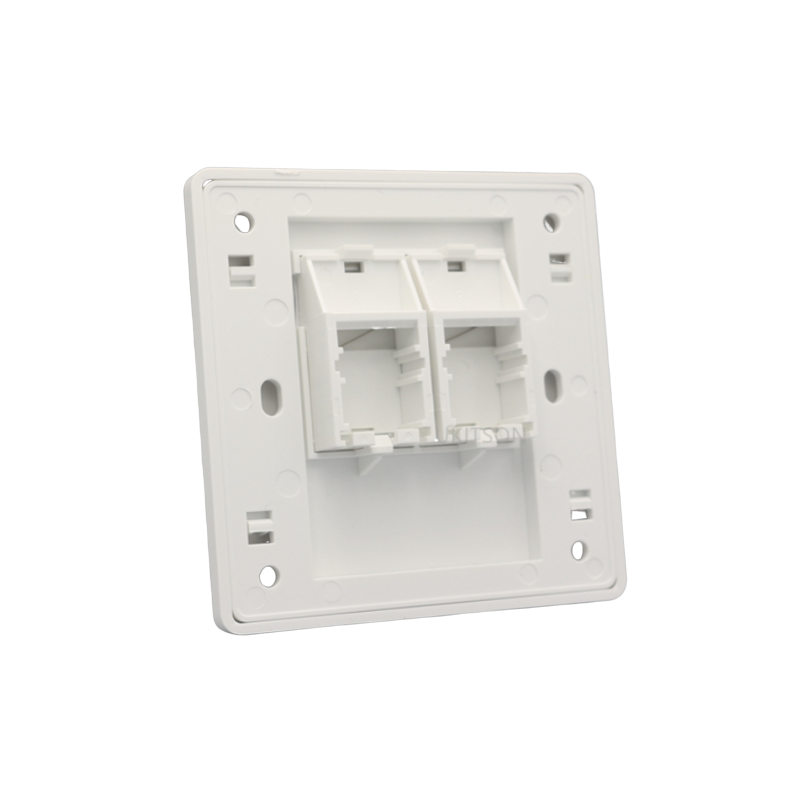 RJ45 frontpanel til vægmontering - Keystone - 2 porte - Udtag