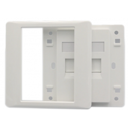 RJ45 front panel for wall mounting - Keystone - 2 ports - Outlet