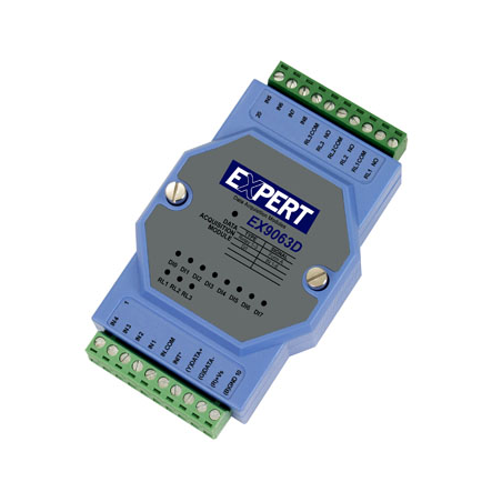 ICP DAS EX9063AD - 3 solid state relæudgange til vekselspænding og 4 x optoisolerede indgange