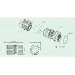 Vandtæt RJ45-stik med 21 mm gevind til chassisbrug