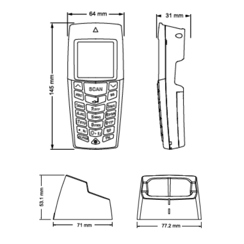 Trådløs - håndholdt - stregkodelæser - RS232