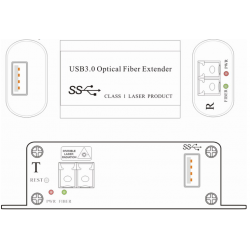 USB 3.0 fiber extender op til 250 meter, Til SFP modul,