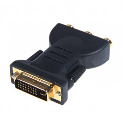 DVI-A Male to 3 RCA / phono female connectors adapter. Analog video from the DVI-A to the RGB